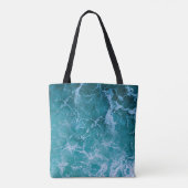 Deep Blue Ocean Waves Tote Bag (Achterkant)