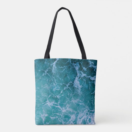 Deep Blue Ocean Waves Tote Bag (Achterkant)