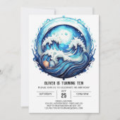 Deep Blue Ocean Waves Verjaardag Kaart (Voorkant)