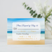 Deep Blue Ocean Wedding RSVP-kaart RSVP Kaartje (Staand voorkant)