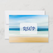 Deep Blue Ocean Wedding RSVP-kaart RSVP Kaartje (Achterkant)