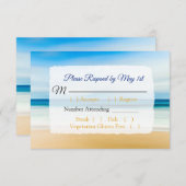Deep Blue Ocean Wedding RSVP-kaart RSVP Kaartje (Voorkant / Achterkant)