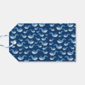 Deep Blue Ocean Whale Baby Boy Baby shower Cadeaulabel (Achterkant Horizontaal)