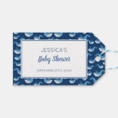 Deep Blue Ocean Whale Baby Boy Baby shower Cadeaulabel (Voorkant (Horizontaal))