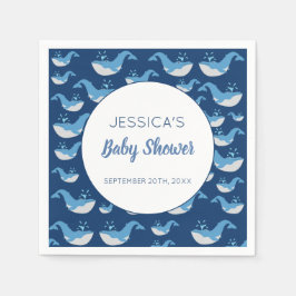 Deep Blue Ocean Whale Baby Boy Baby shower Servet