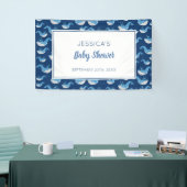 Deep Blue Ocean Whale Baby Boy Baby shower Spandoek (Beurs)
