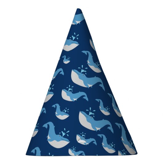 Deep Blue Ocean Whale Patroon Feesthoedjes (Rechts)