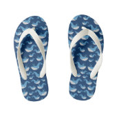 Deep Blue Ocean Whale Patroon Kinder Teenslippers (Voetbed)