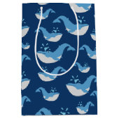 Deep Blue Ocean Whale Patroon Medium Cadeauzakje (Voorkant)