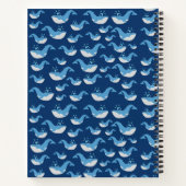 Deep Blue Ocean Whale Pattern School Notitieboek (Achterkant)