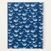 Deep Blue Ocean Whale Pattern School Planner (Achterkant)