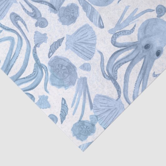 Deep Blue Octo Tissue Paper Tissuepapier (Detail)