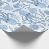 Deep Blue Octo Wrapping Paper Cadeaupapier (Hoek)
