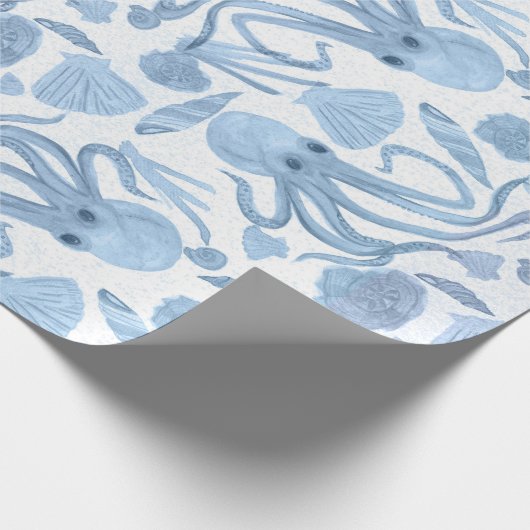 Deep Blue Octo Wrapping Paper Cadeaupapier (Hoek)