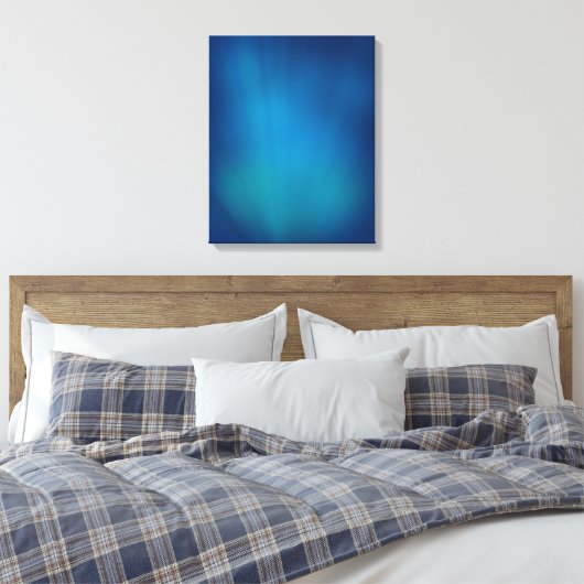 Deep Blue Onderwater Glow Canvas Afdruk (Insitu (Slaapkamer))