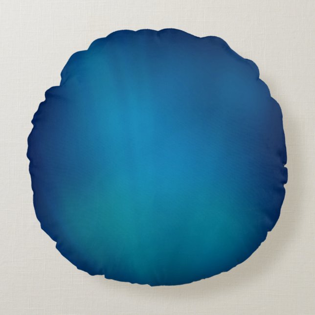 Deep Blue Onderwater Glow Rond Kussen (Voorkant)