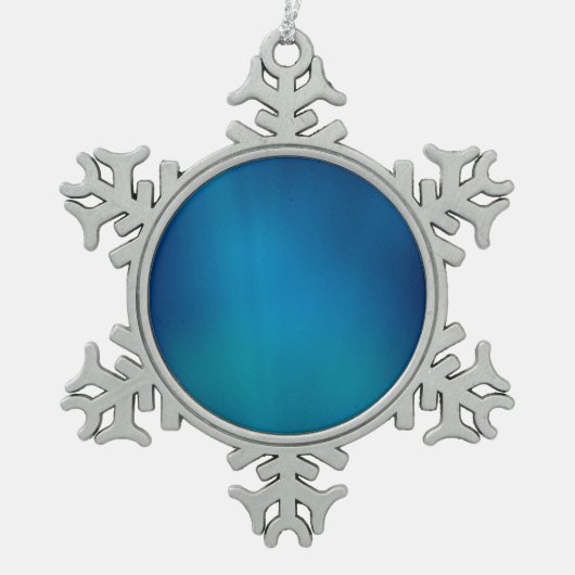 Deep Blue Onderwater Glow Tin Sneeuwvlok Ornament (Voorkant)