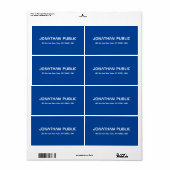 Deep Blue op maat van moderne, eenvoudige Sjabloon Etiket (Full Sheet)