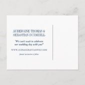 Deep Blue Opaline Wedding Photo Save the Date Gold Aankondigingskaart (Achterkant)