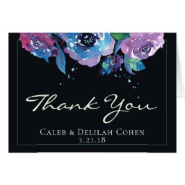 Deep Blue Paars Moody Twilight Floral Wedding