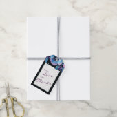 Deep Blue Paars Moody Twilight Floral Wedding Cadeaulabel (Met Touw)