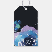 Deep Blue Paars Moody Twilight Floral Wedding Cadeaulabel (Achterkant)