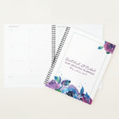 Deep Blue Paars Moody Twilight Floral Wedding Planner (Display)