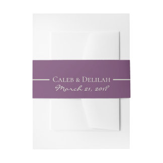 Deep Blue Paars Moody Twilight Floral Wedding Uitnodigingen Wikkel