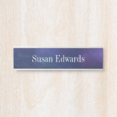 Deep Blue & Paarse naam Borden Desk Tekens Deurbordje (Voorkant)