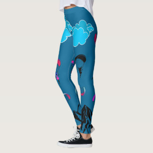 Deep Blue Paragliding Pixie-Leggings Leggings