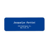 Deep Blue Plain Elegant Modern Minimal Simple Etiket (Voorkant)
