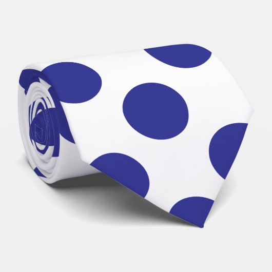 Deep Blue Polka Dots Stropdas (Opgerold)