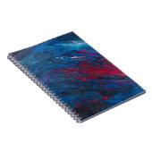 Deep Blue Red Abstracte golfbeweging Notitieboek (Rechterzijde)