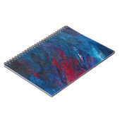 Deep Blue Red Abstracte golfbeweging Notitieboek (Linkerzijde)