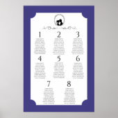 Deep Blue Regency Seating Chart Poster 3 of 3 (Voorkant)