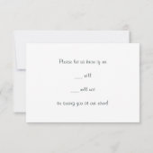 Deep Blue Retro Flowers en Butterflies Abstract RSVP Kaartje (Achterkant)