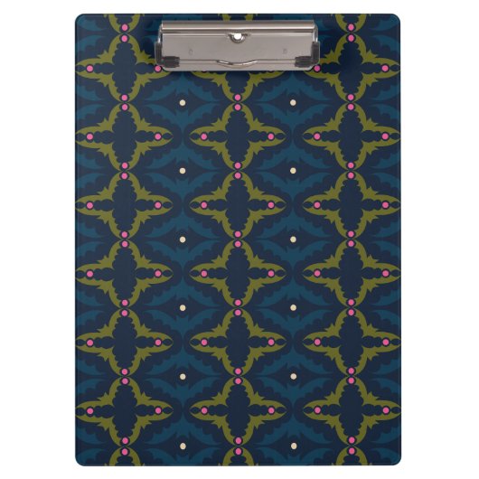 Deep Blue Retro Vintage Pattern  Klembord (Voorkant)
