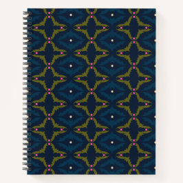 Deep Blue Retro Vintage Pattern  Notitieboek