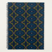 Deep Blue Retro Vintage Pattern  Planner (Voorkant)