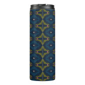 Deep Blue Retro Vintage Pattern  Thermosbeker (Achterkant)