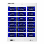 Deep Blue Roos Aanpasbaar adreslabel Etiket (Full Sheet)
