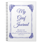 Deep Blue Roos Cluster Border Grief Journal Notitieboek (Voorkant)