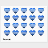 Deep Blue Roos Personalized Wedding Hart Sticker (Vel)