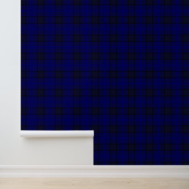 Deep Blue Sea Tartan Plaid Behang (Applicatie)