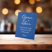 Deep Blue Signature Script Open Bar Reclamebord Met Voetstuk