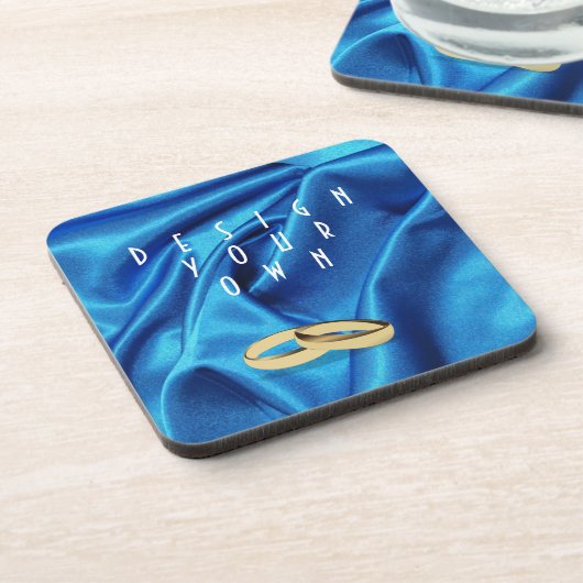 Deep Blue Silk Effect Wedding Drink Onderzetter (Linkerzijde)