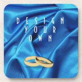 Deep Blue Silk Effect Wedding Drink Onderzetter (Voorkant)