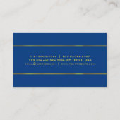 Deep Blue Sjabloon Gold Text Moderne Elegant Cool Visitekaartje (Achterkant)