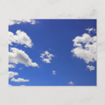 Deep Blue Sky White Fluffy Clouds, Foto