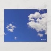 Deep Blue Sky White Fluffy Clouds, Foto Briefkaart (Achterkant)
